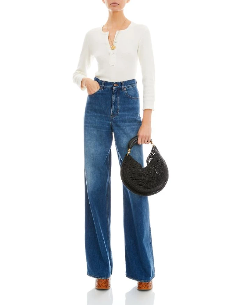 Summer Banana Raffia Hobo Bag
