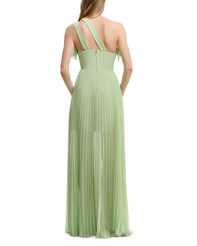 Vida Asymmetric Pleated Gown