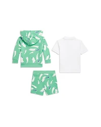 Boys' Polo Shirt, Terry Hoodie & Short Set - Baby