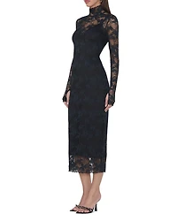 Shailene Leaf Lace Midi Dress
