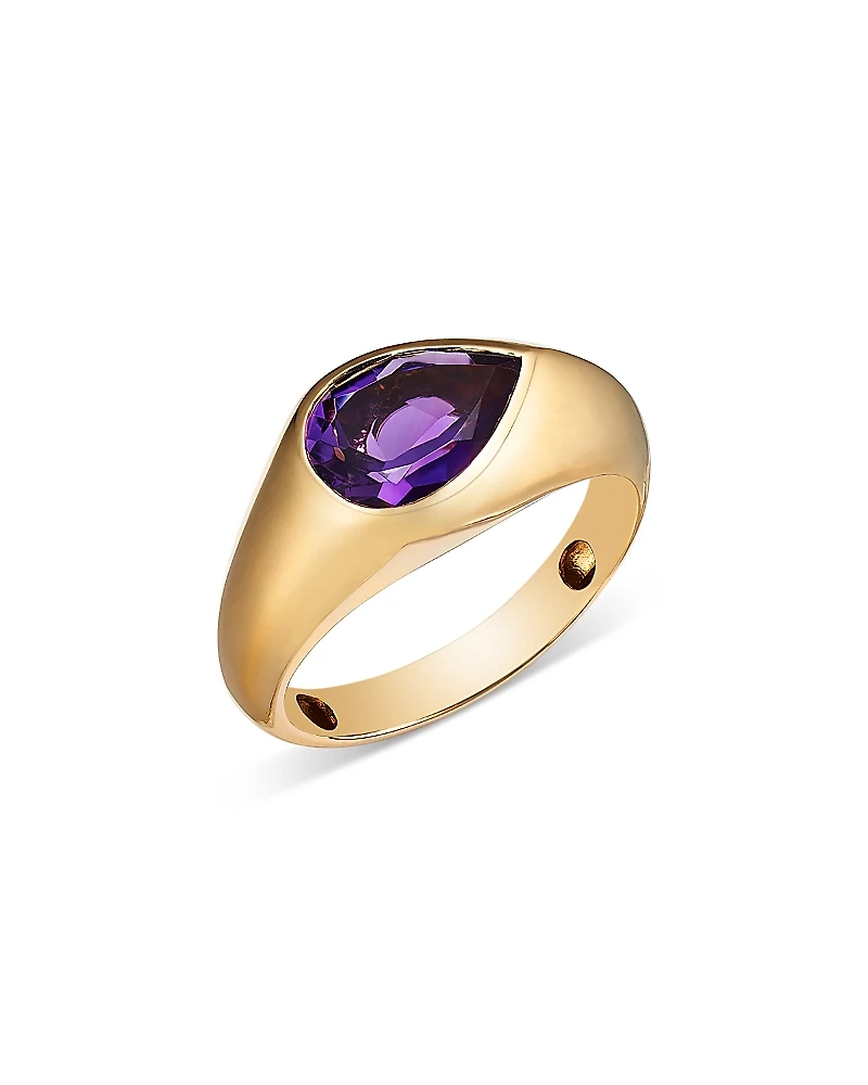 Bloomingdale's Fine Collection Pear-Shaped Amethyst Bold Ring