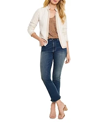 Pinstriped Notched Collar Jacket