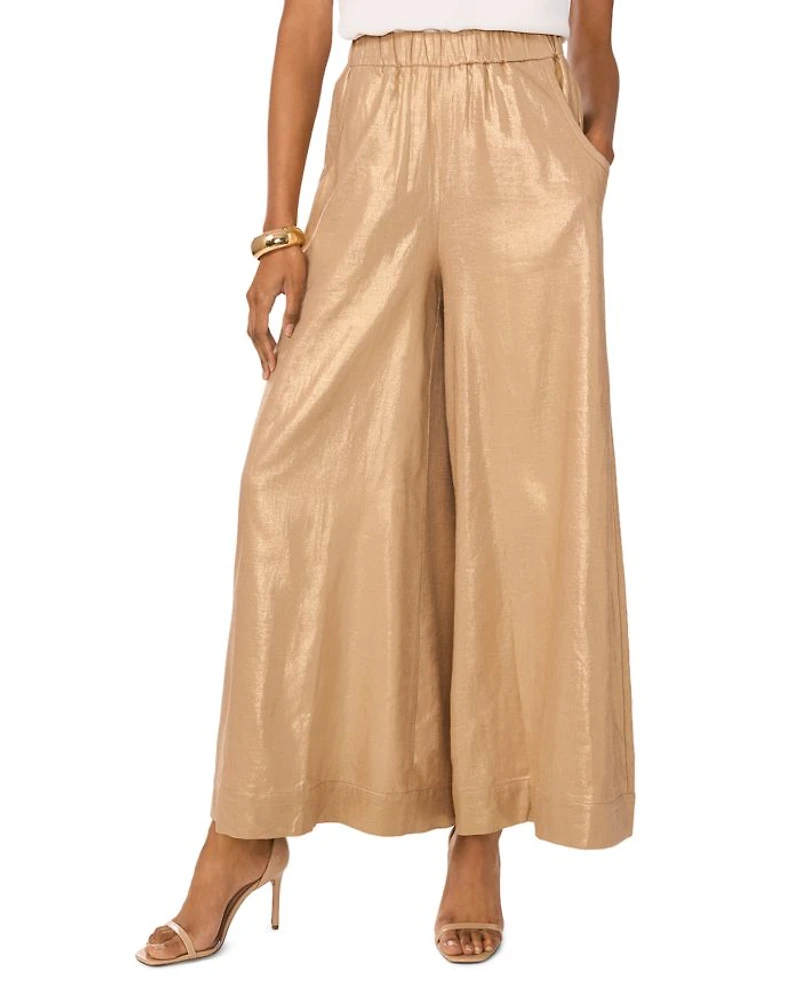 Metallic Wide Leg Pants