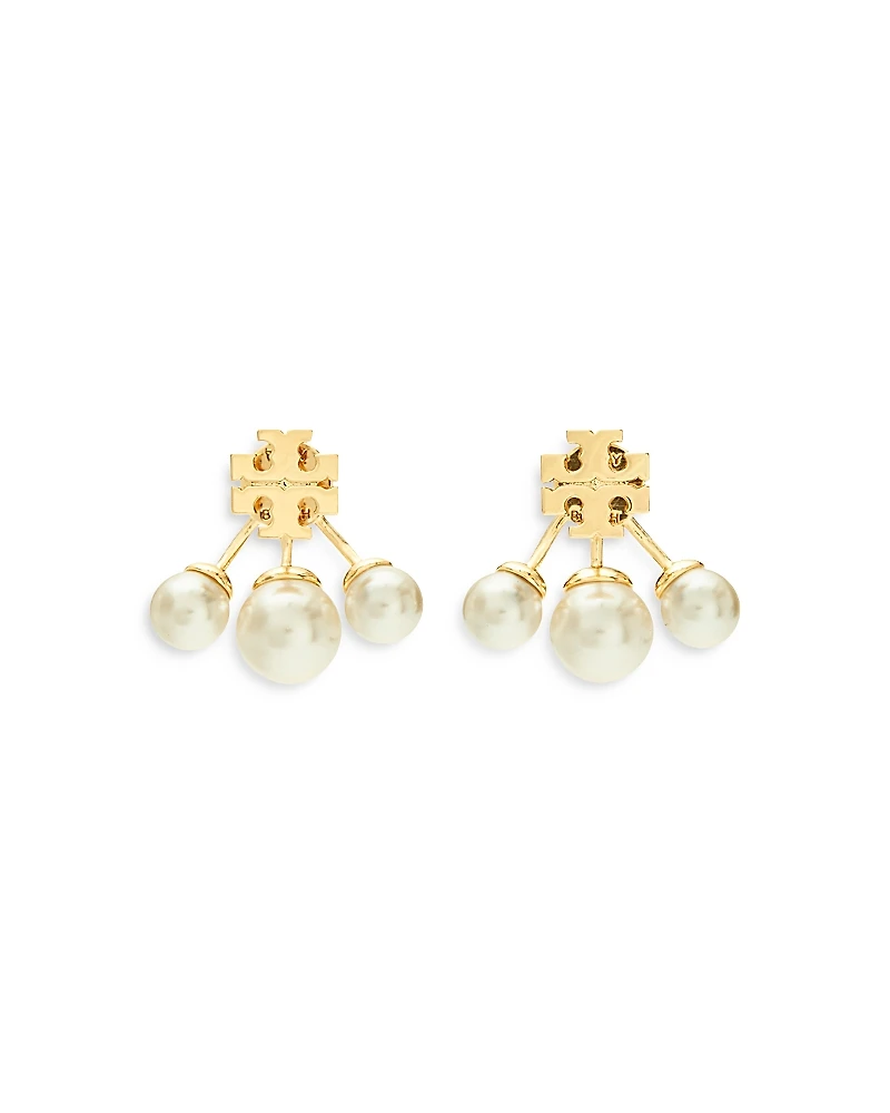 Tory Burch Kira Imitation Pearl Front To Back Earrings