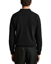 Kingsley Regular Fit Textured Long Sleeve Wool Polo