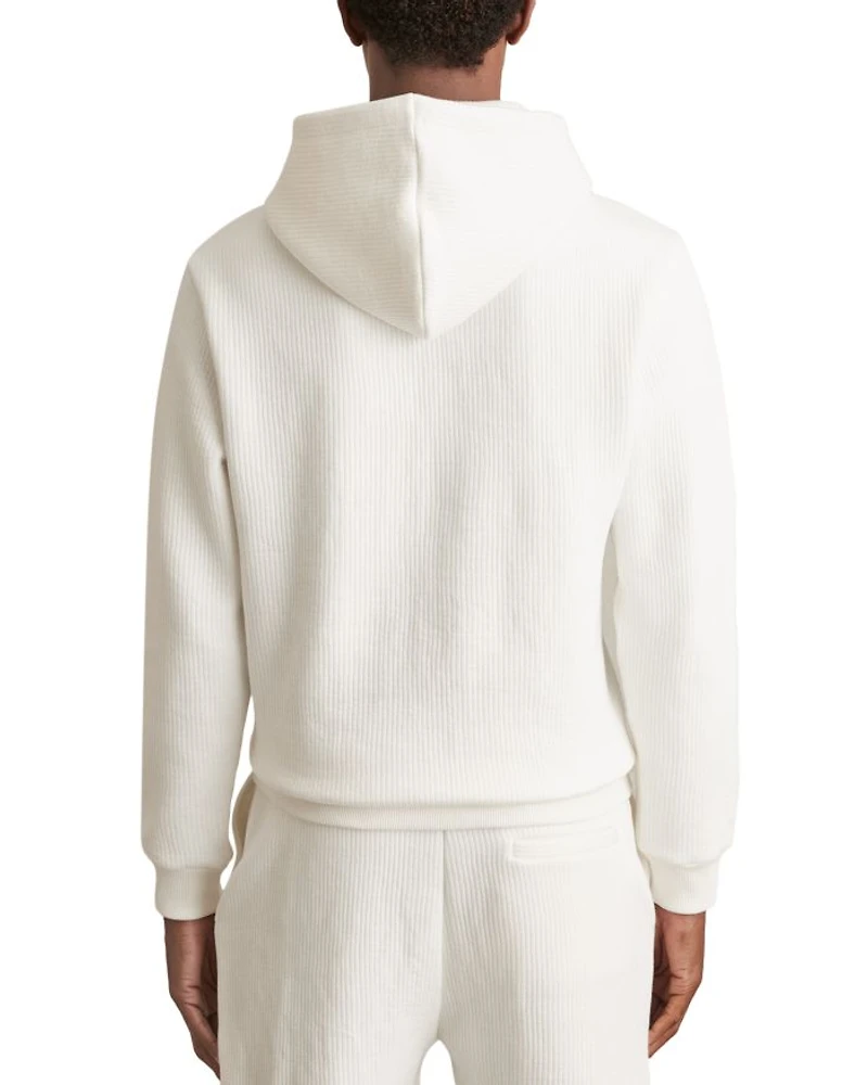 Arelo Regular Fit Ribbed Hoodie