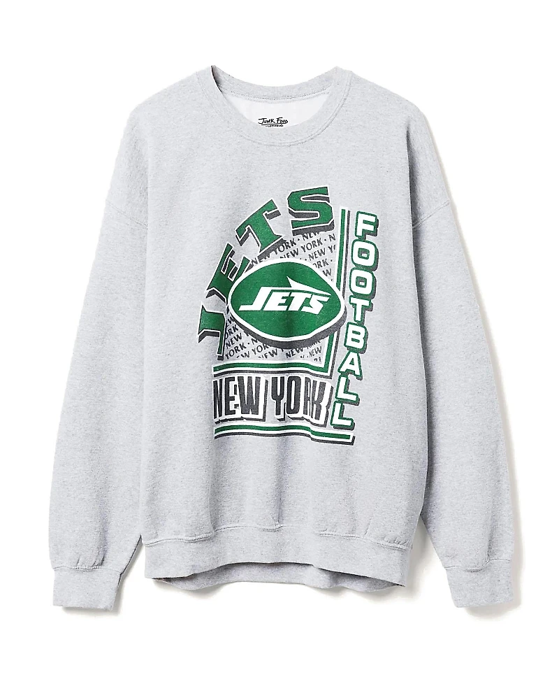 Junk Food Clothing Unisex Nfl New York Jets Backfield Crew Fleece Sweatshirt