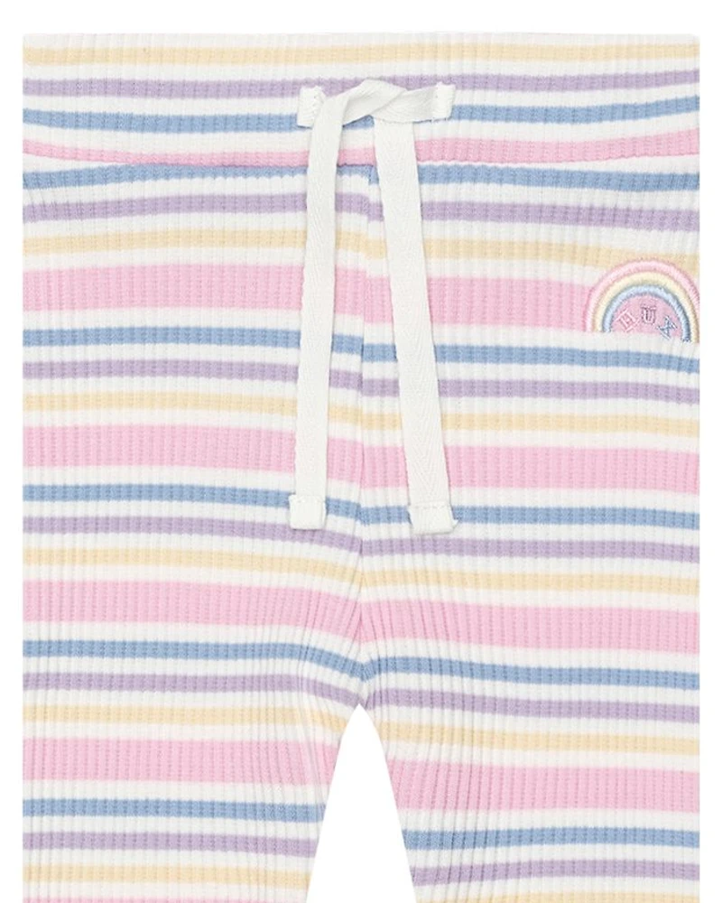 Girls' Rainbow Striped Rib Leggings - Baby