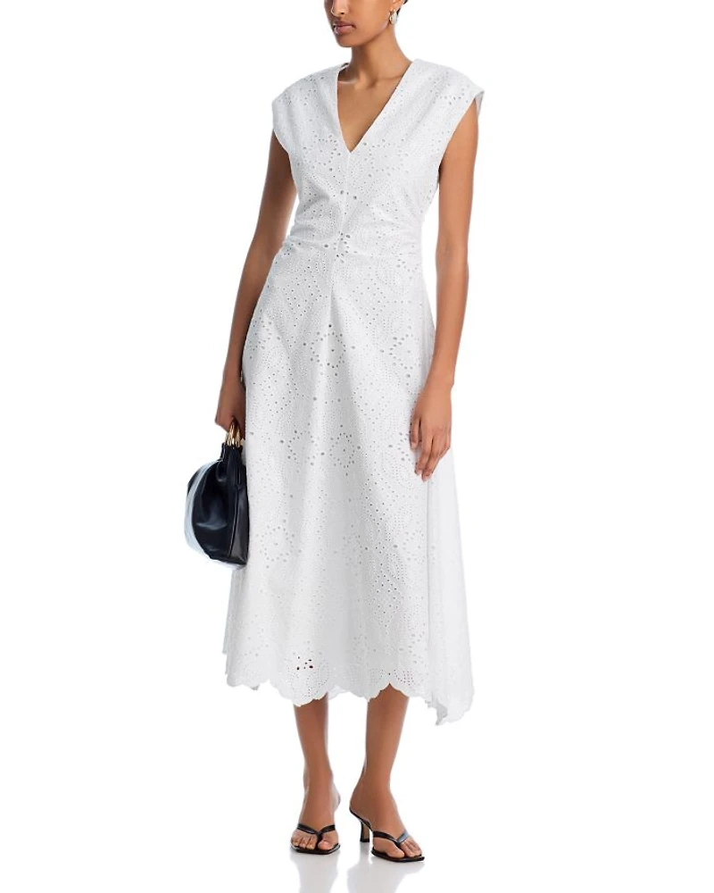 Aven Eyelet Midi Dress