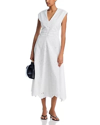 Aven Eyelet Midi Dress