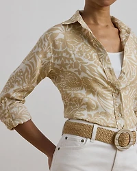 Relaxed Fit Floral Linen Shirt
