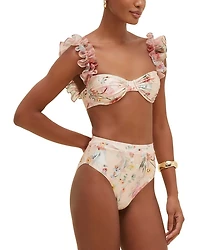 Lily Floral Print High Rise Bikini Bottom