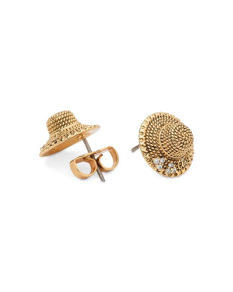 Straw Hat Stud Earrings