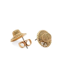 Straw Hat Stud Earrings
