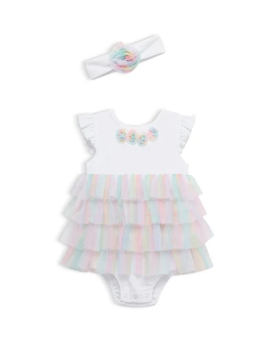 Girls' Rainbow Tulle Bodysuit & Headband Set - Baby