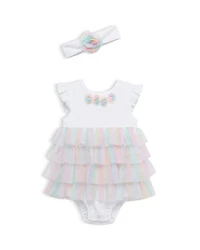 Girls' Rainbow Tulle Bodysuit & Headband Set - Baby