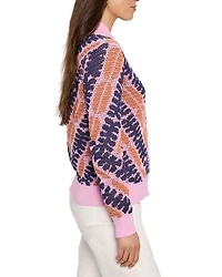 Jacquard Mesh Squiggly Pullover