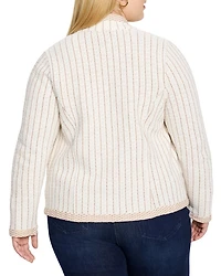 Plus Pinstripe Stand Collar Jacket