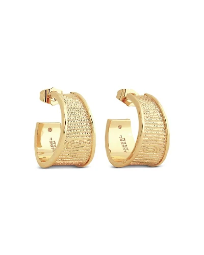 Enchanted Forest Bark Hoop Earrings in 18K Gold Plated