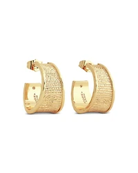 Enchanted Forest Bark Hoop Earrings in 18K Gold Plated