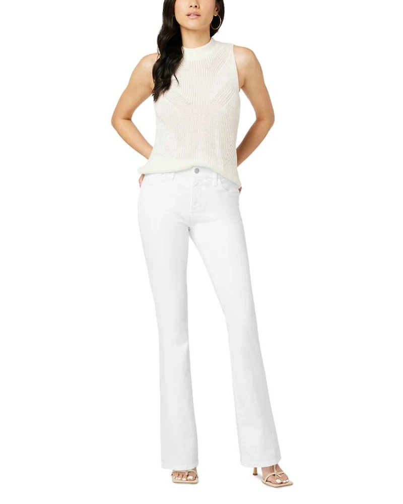 The Provocateur Petite Mid Rise Bootcut Jeans White