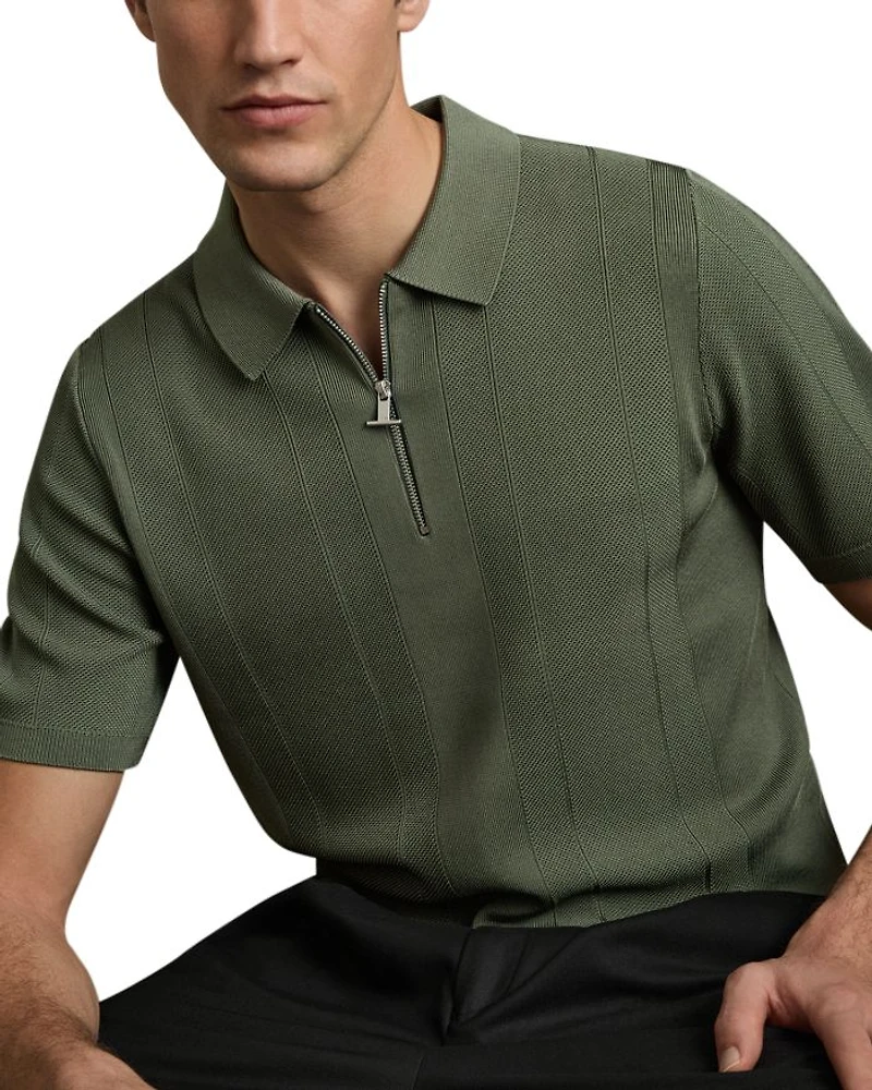 Bart Textured Half Zip Polo Shirt