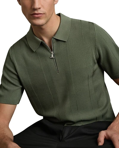 Bart Textured Half Zip Polo Shirt
