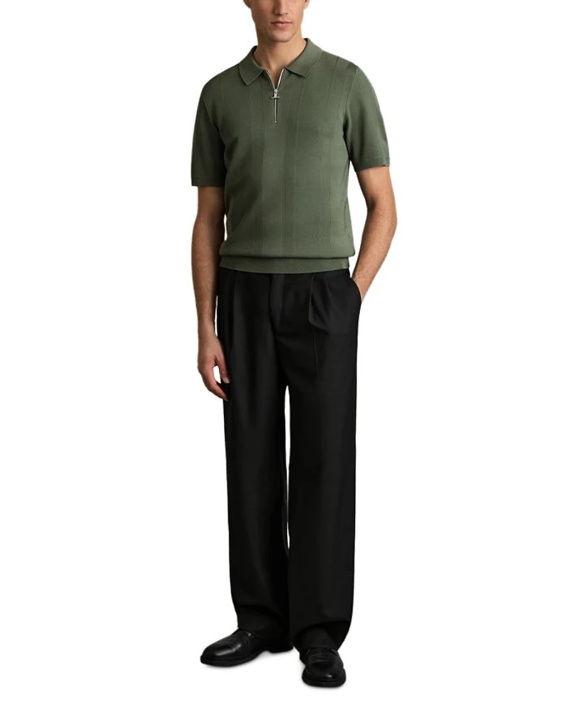 Bart Textured Half Zip Polo Shirt
