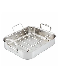 Provisions 16.5-Inch Clad Stainless Steel Roaster with Rack, Large