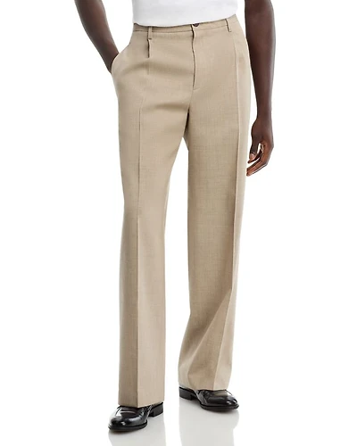 Regular Fit Wide Leg Wool Pants