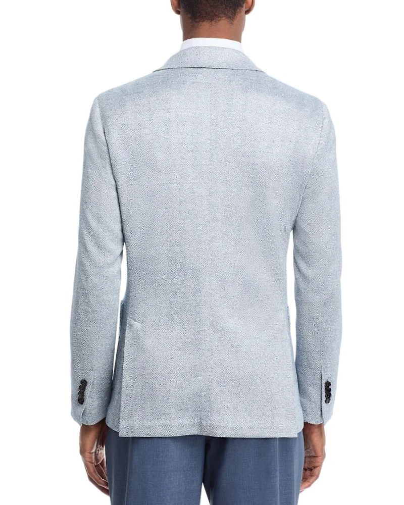 Linen, Silk, & Cotton Herringbone Jersey Soft Jacket