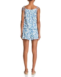 Printed Tie Shoulder Tank Top