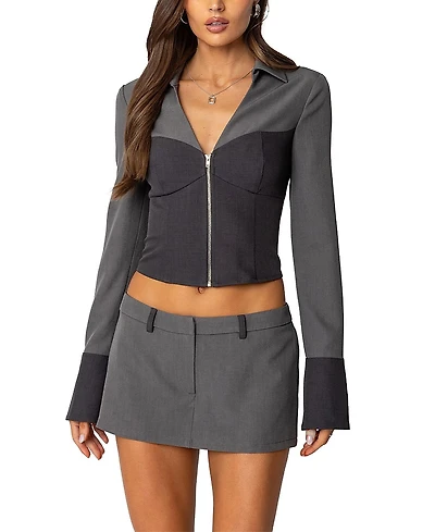 Edikted Angela Tailored Zip Up Top