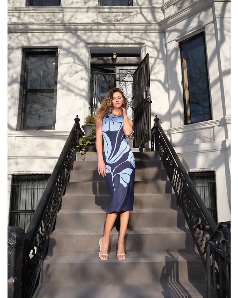 Exploded Floral Midi Dress