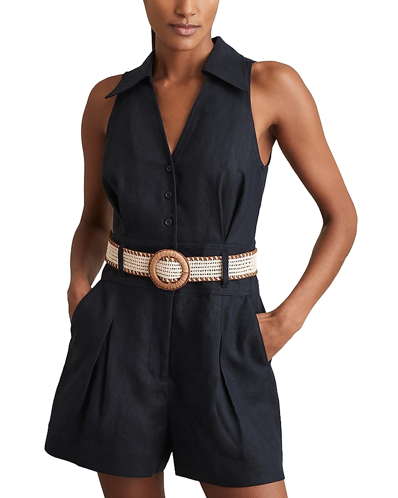 Reiss Anjie Linen Playsuit