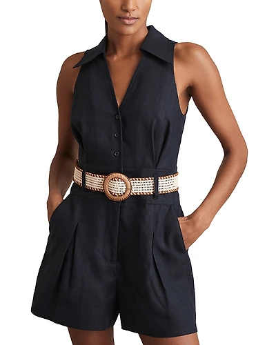 Reiss Anjie Linen Playsuit