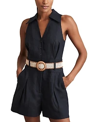 Reiss Anjie Linen Playsuit