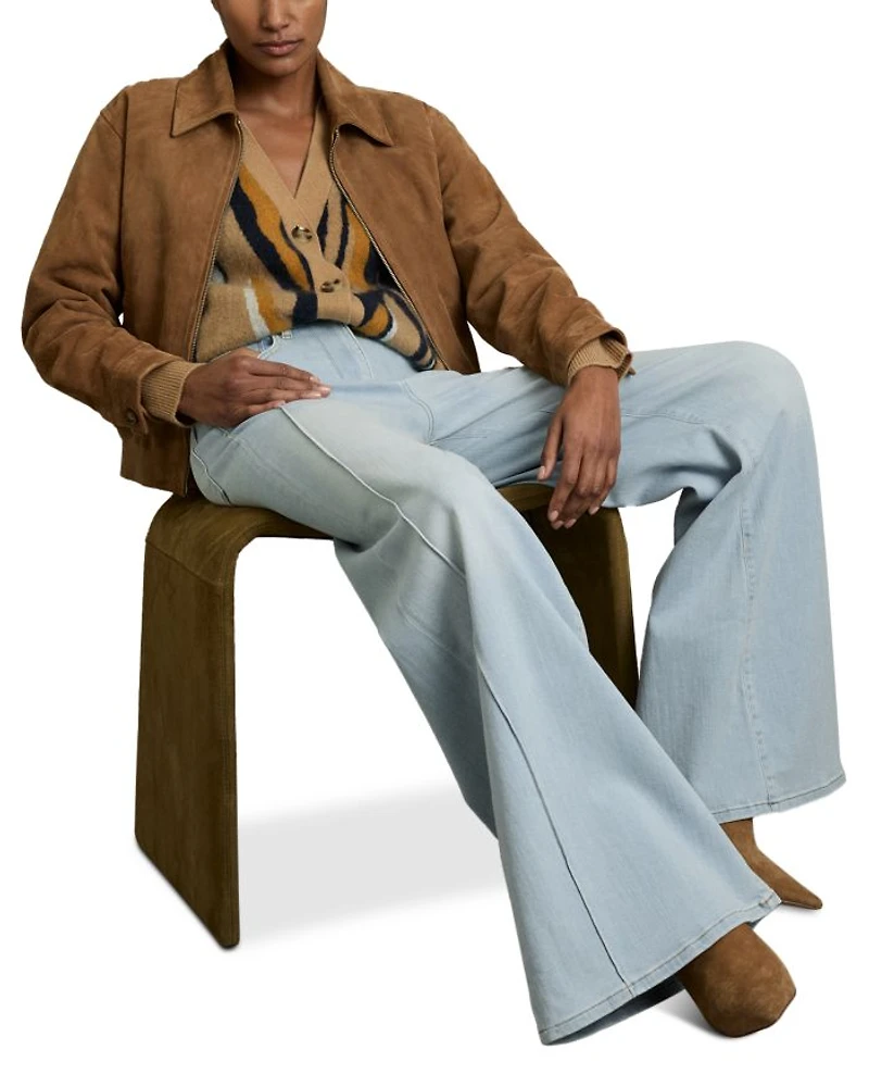 Heather High Rise Wide Leg Jeans Light Blue