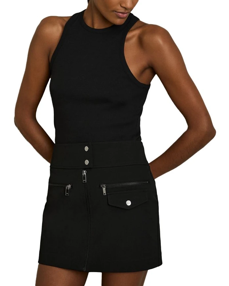 Poppy Zip Ponte Skirt