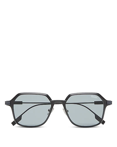 Zegna Aluminum & Metal Sunglasses, 53mm