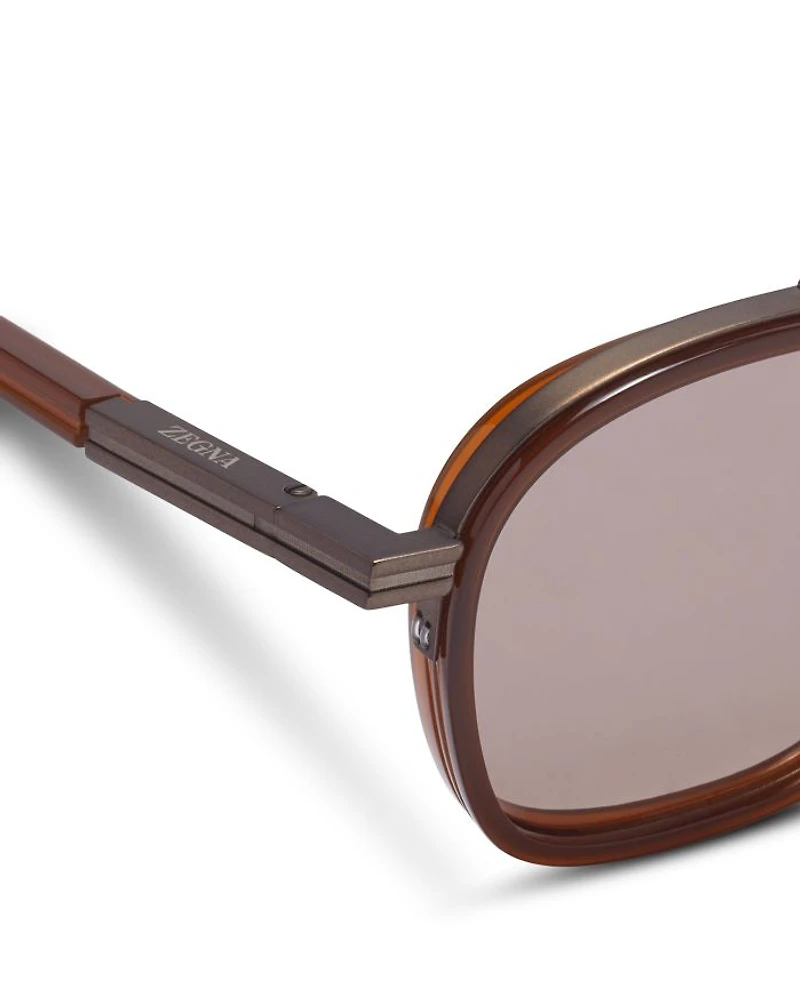 Orizzonte I Acetate & Metal Sunglasses, 51mm