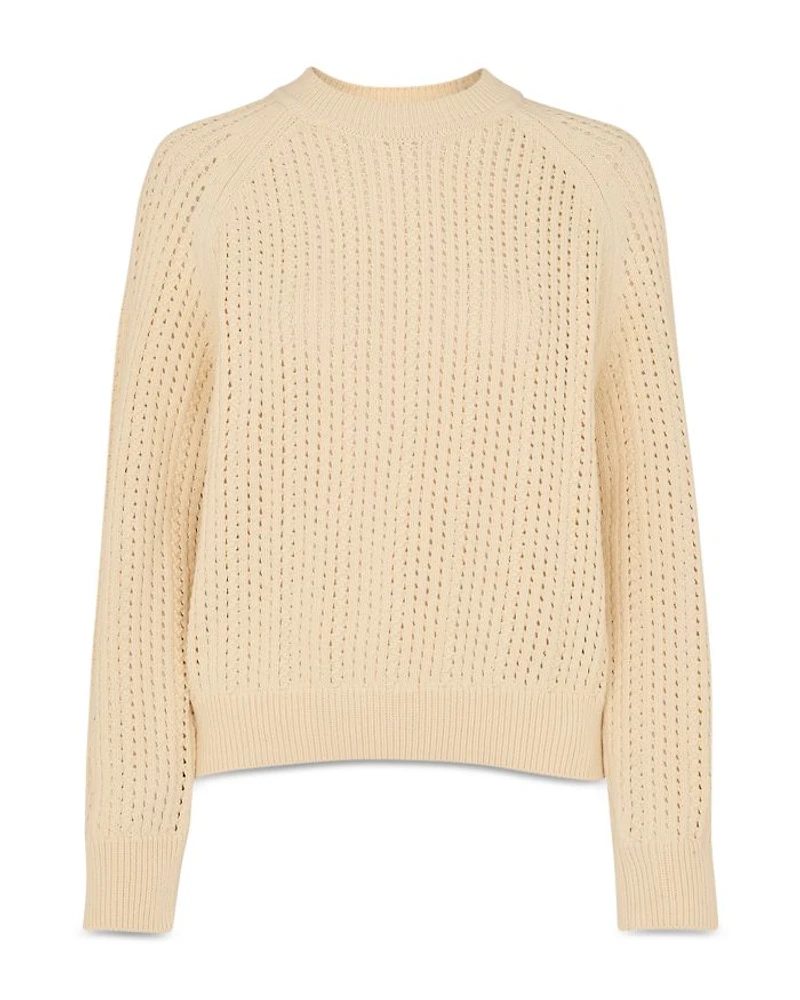 Pointelle Crewneck Knit Sweater