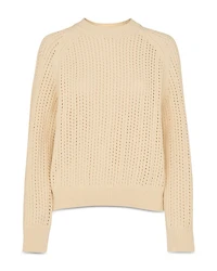 Pointelle Crewneck Knit Sweater