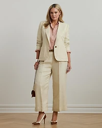 Plus Linen Blend Twill Blazer