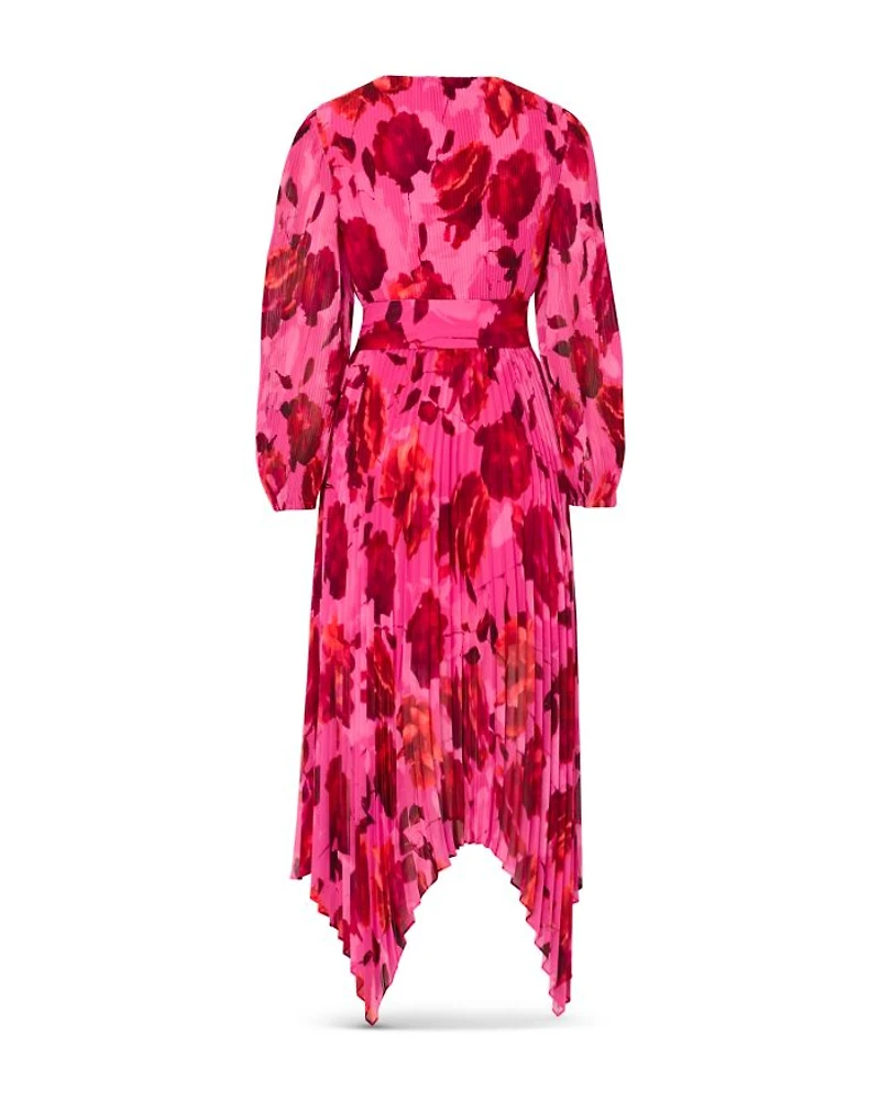 Liora Blurred Blossom Pleated Dress