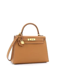 Kelly 28 Handbag Brown Epsom with Gold Hardware