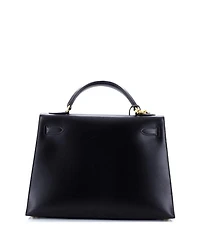 Kelly 32 Handbag Black Box Calf with Gold Hardware