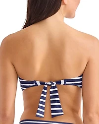 Coastline Stripe Twist Bandeau Bikini Top