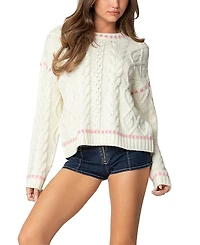 Edikted Eleni Cable Knit Sweater