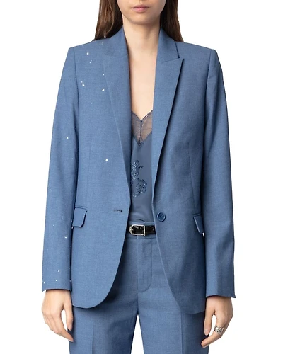 Rhinestone Embellished Blazer